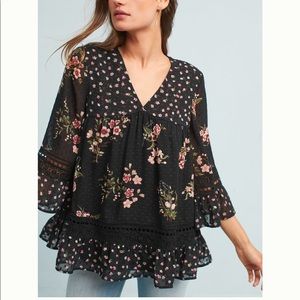 Anthropology Steffy-Bell Sleeve Blouse